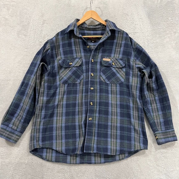 HICKORY‎ SHIRT CO Mens Large Plaid Southwestern Flannel Long Sleeve Outdoors
